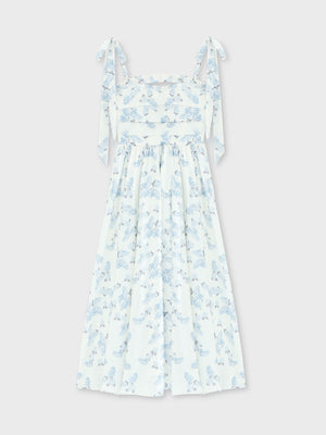 Flower ribbon flare long onepiece(eme10396)