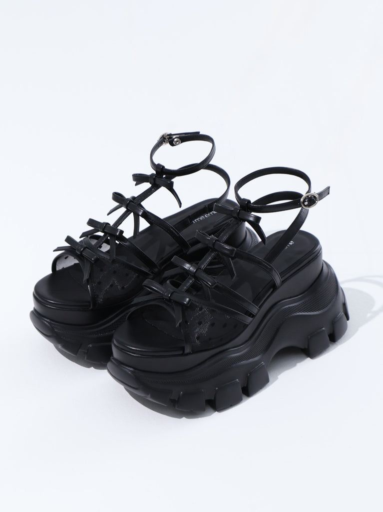 Sheer dot ribbon sport sandal(eme10539)