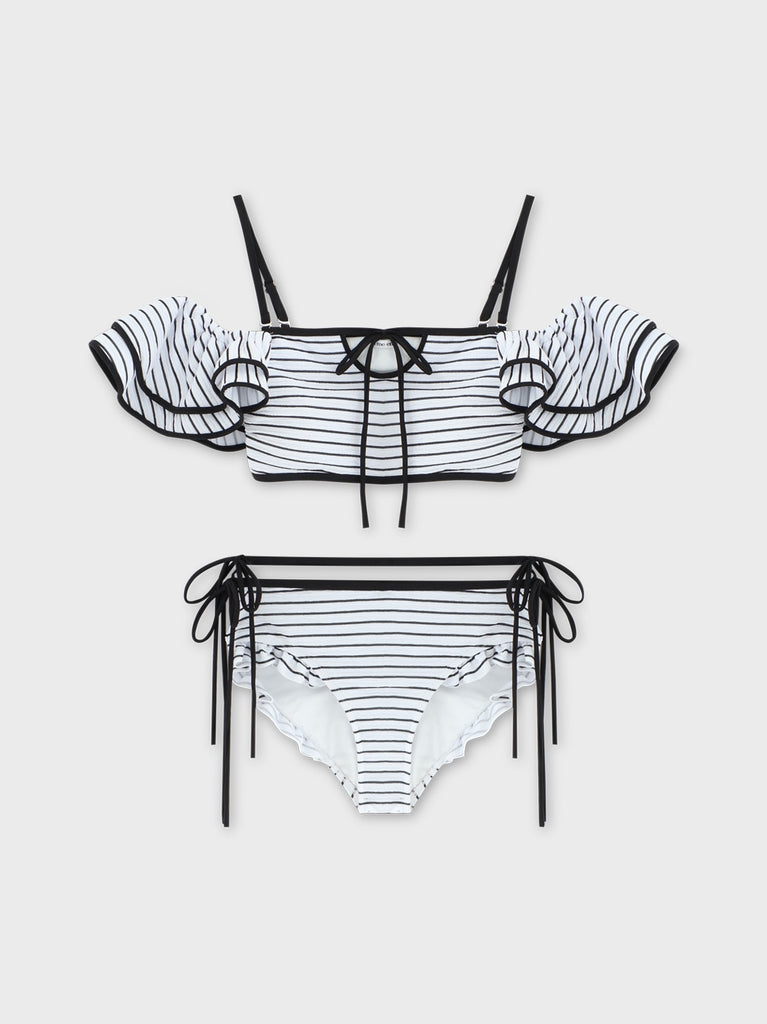 Ribbon frill border swimwear(eme10473)