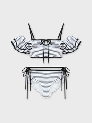 Ribbon frill border swimwear(eme10473)