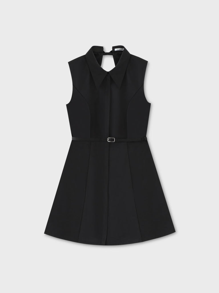 Back ribbon flare mini onepiece(eme10604)