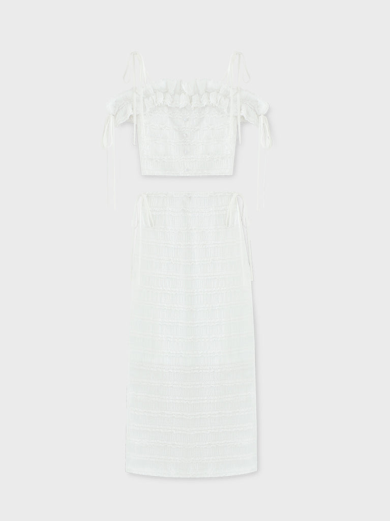 Off shoulder shirring race setup(eme10484)