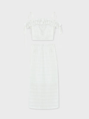 Off shoulder shirring race setup(eme10484)