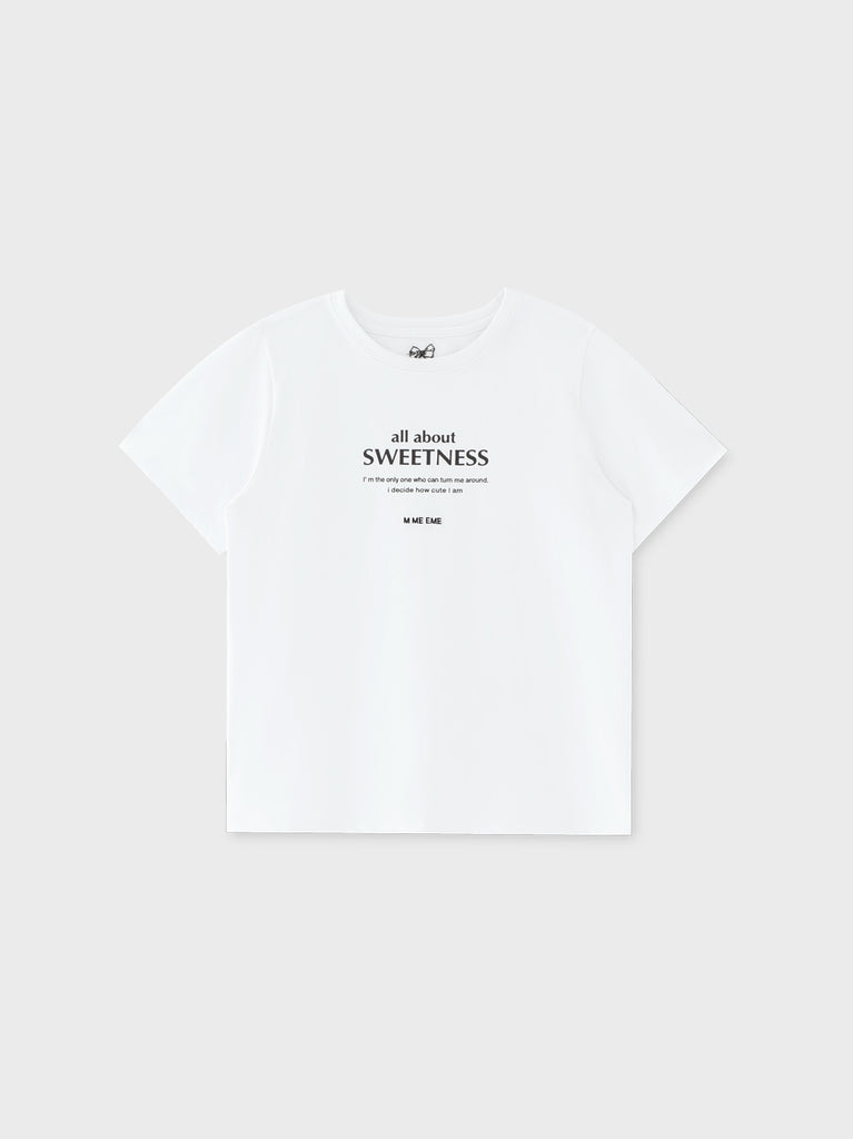 Ribbon sweet logo t-shirt(eme10709)