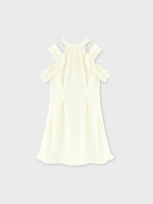 Back ribbon shirring mini onepiece(eme10705)