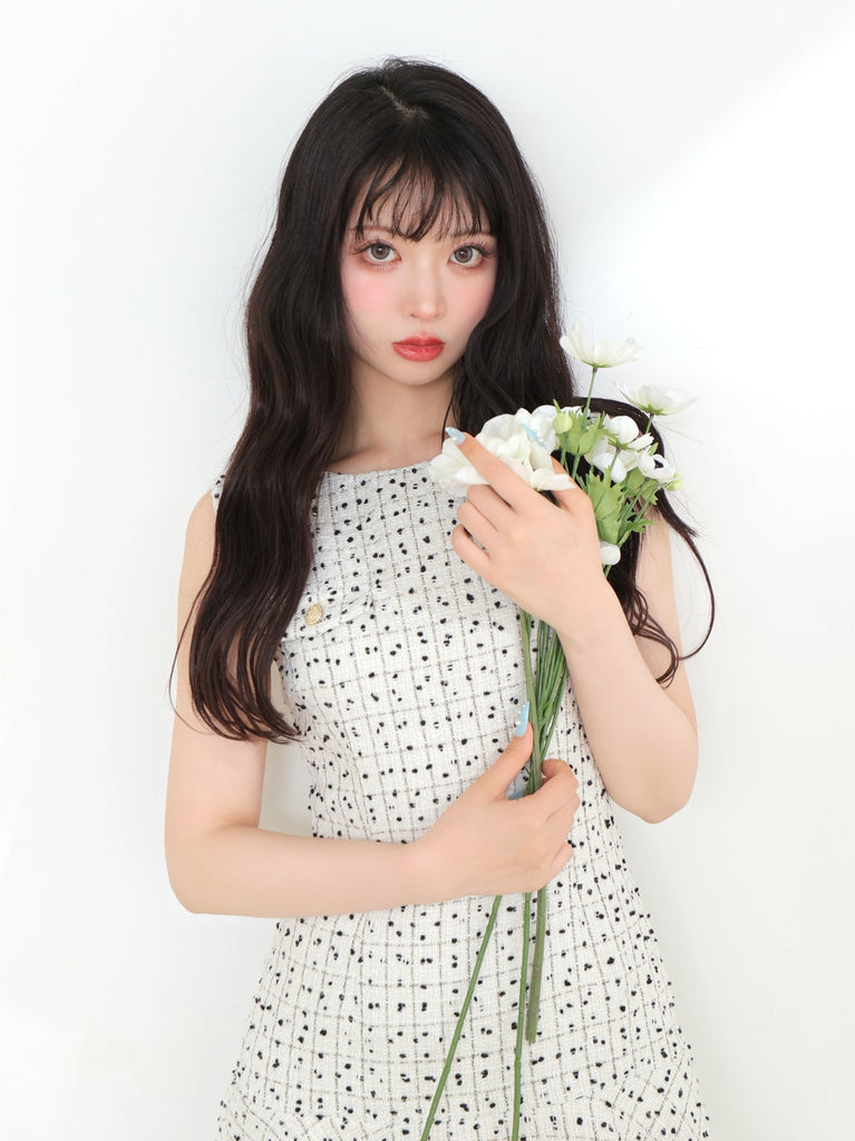 Check tweed mermaid mini onepiece(eme10545)