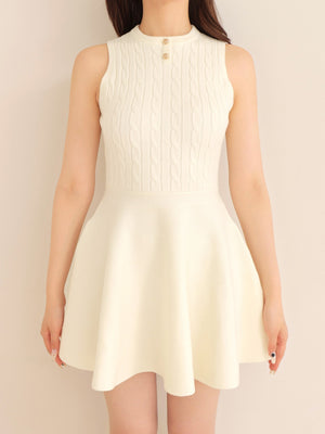 Cable knit layered onepiece(eme10802)