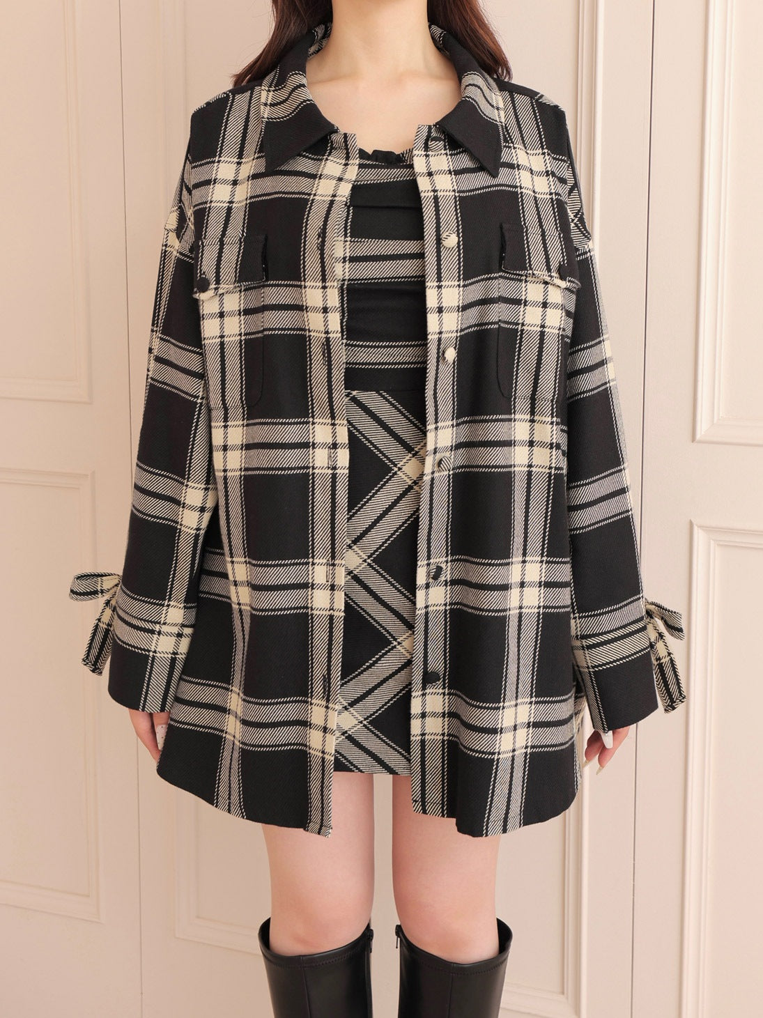 Urban check shirt outer(eme10801)