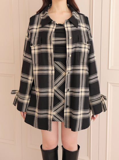 Urban check shirt outer(eme10801)