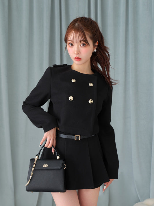 Cropped melton jacket(eme10498)