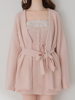 Lame gown layered knit set(eme11002)