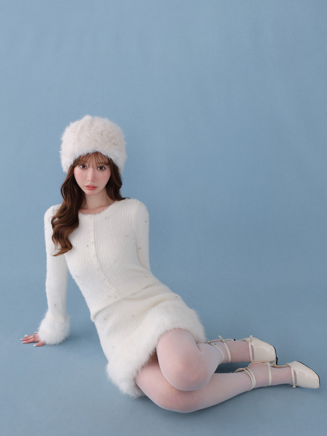 Bijou fur knit onepiece(eme10603) – M me eme