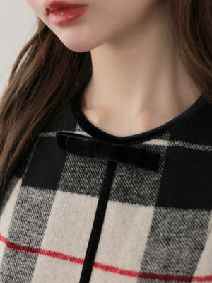 【Pre Order】Piping check ribbon mini onepiece(eme10883)