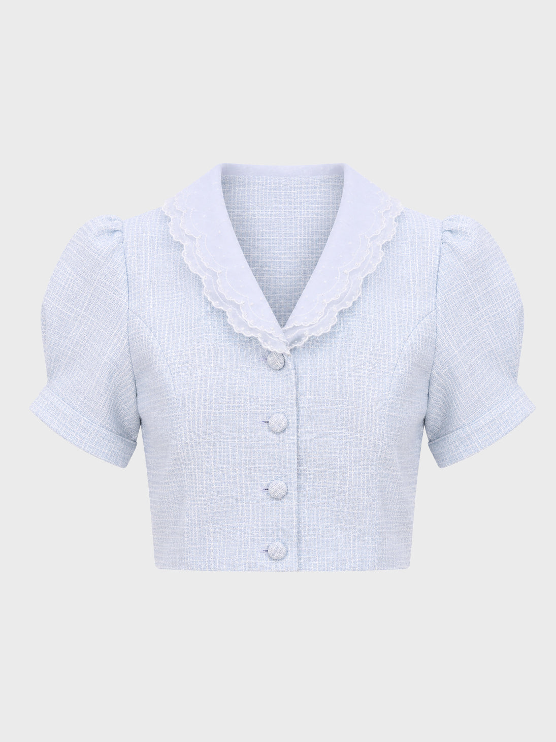 【SALE】【70％OFF】Lace collar tweed jacket (eme10404)