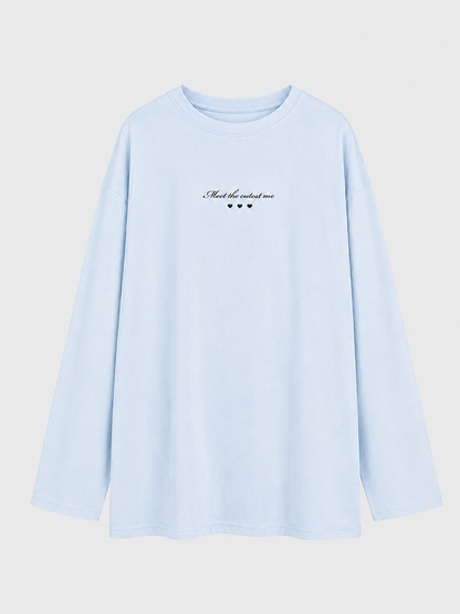 【SALE】【70％OFF】Cutest embroidery ron t(eme10102)