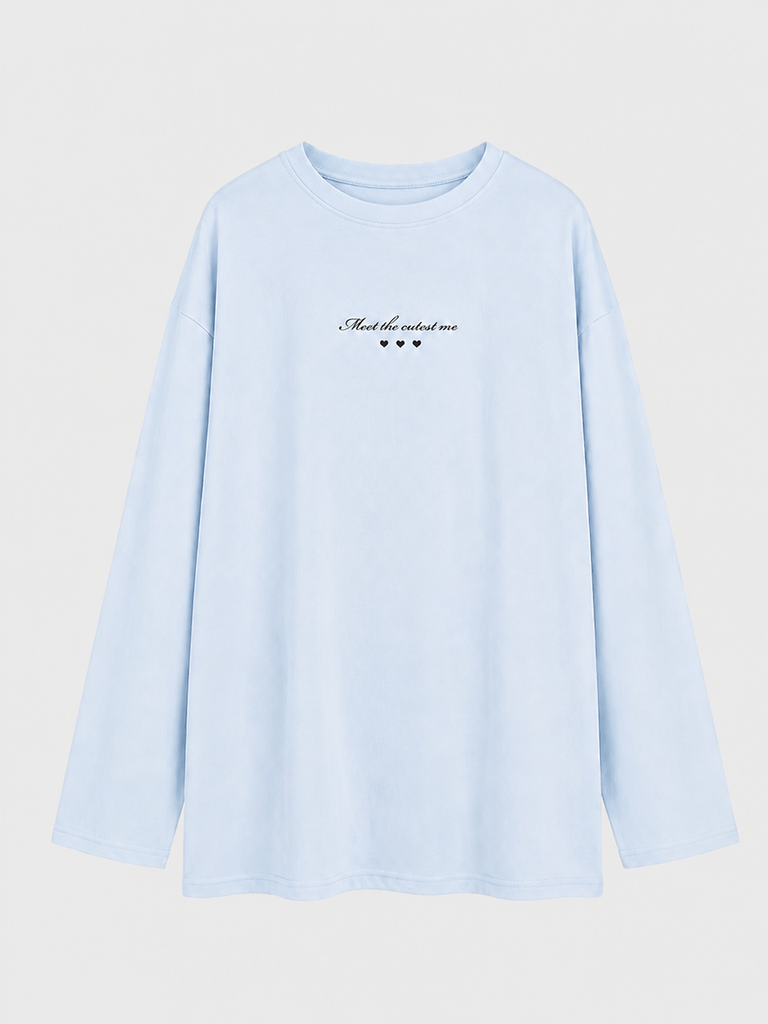 【SALE】【70％OFF】Cutest embroidery ron t(eme10102)