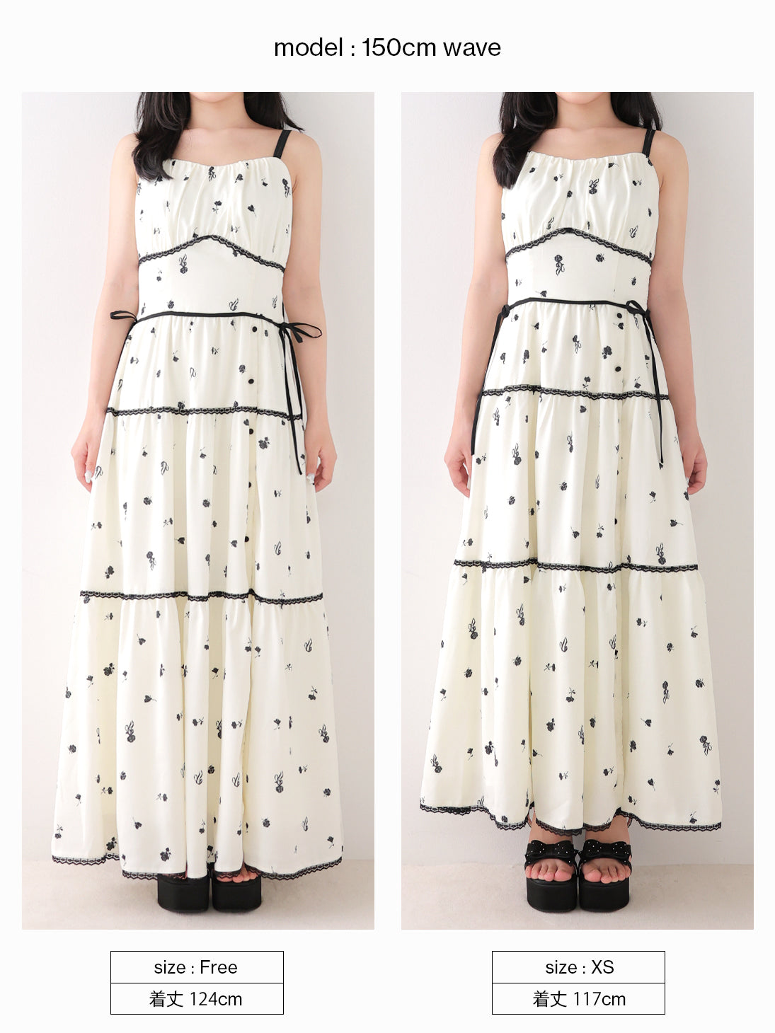 エムミーエメ Monochrome flower ribbon onepiece Monochrome flower ribbon onepiece(eme11062) – M me eme