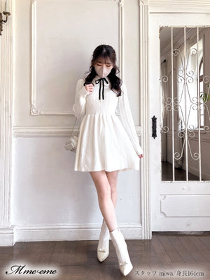 【SALE】Bijou pet flare knit dress (eme10254)
