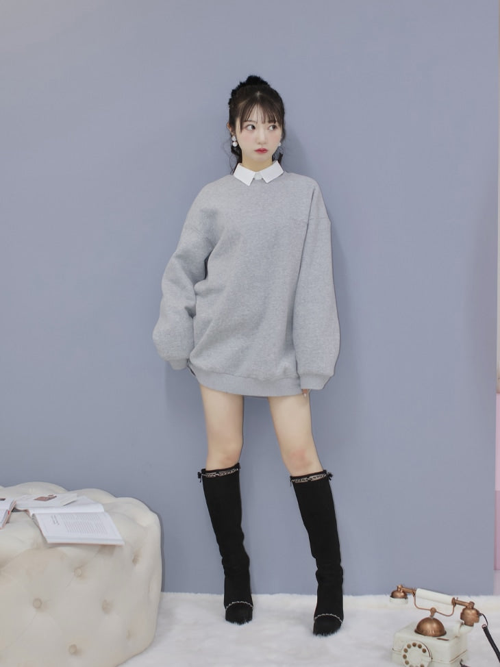 【sale】Back printed sweatshirt dress (eme10336)