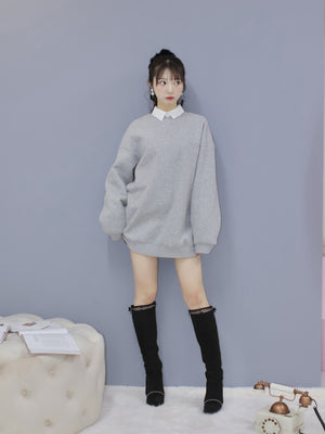 【sale】Back printed sweatshirt dress (eme10336)