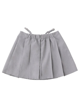 【SALE】Waist bijou pleated skirt (eme10432)