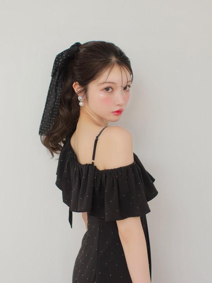 One shoulder ruffle all in one (eme10443)