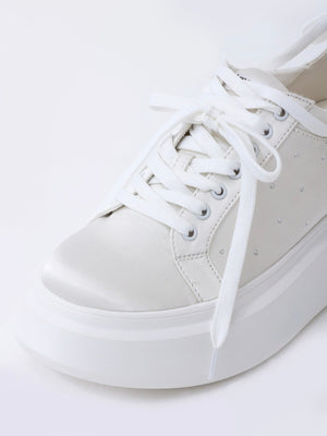 Ribbon beaded platform sneaker(eme10485)