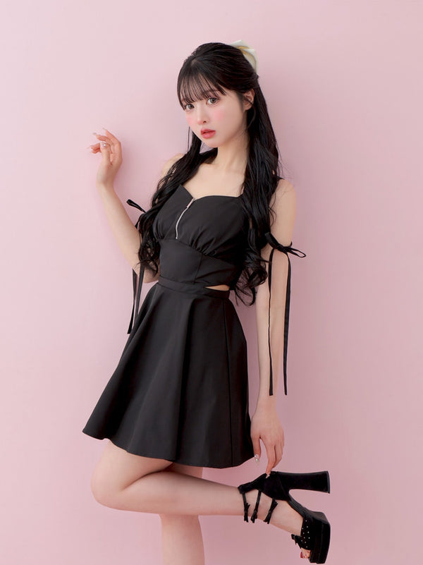 Taffeta ribbon mini onepiece(eme10531)
