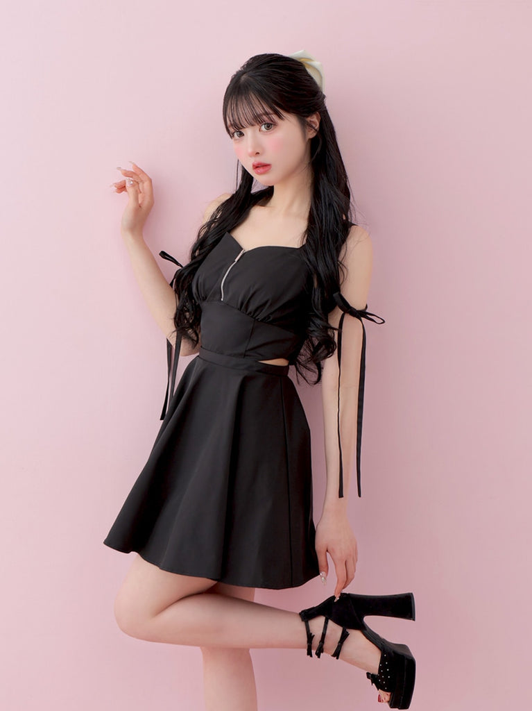 Taffeta ribbon mini onepiece(eme10531)
