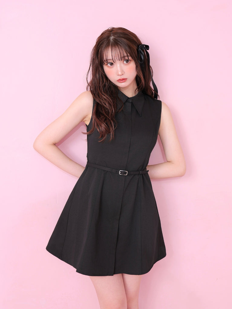 Back ribbon flare mini onepiece(eme10604)