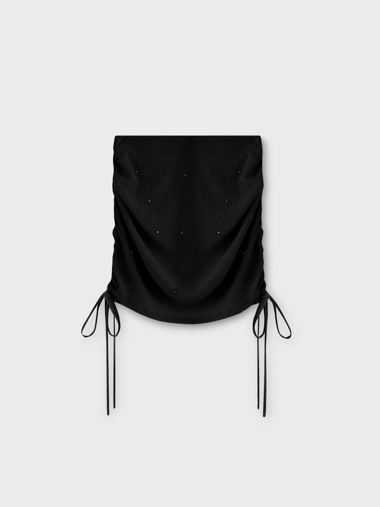 Side ribbon drost bijou mini skirt(eme10703)