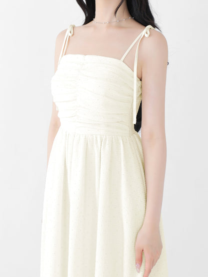Puff sleeves studded long onepiece(eme10487)