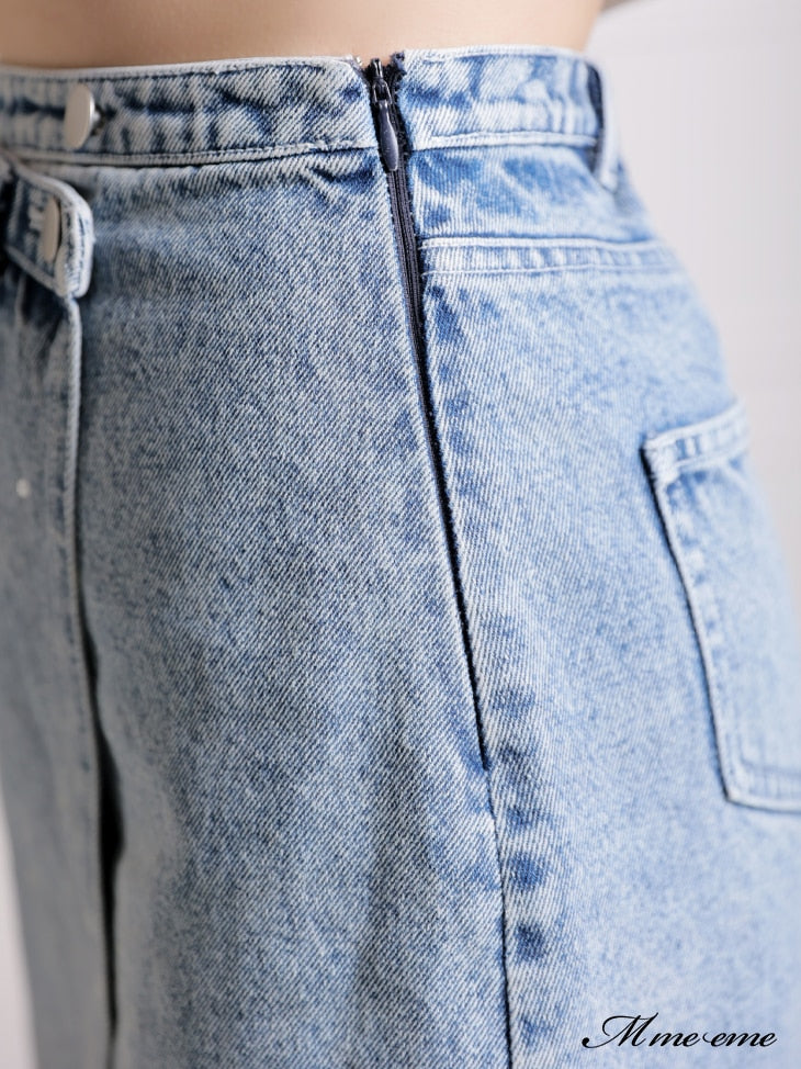 【SALE】Rhinestone denim mini skirt(eme10406)