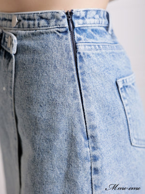 【SALE】Rhinestone denim mini skirt(eme10406)