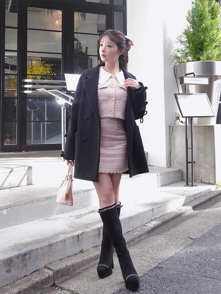 【SALE】Cut design chain long boots (eme10328)