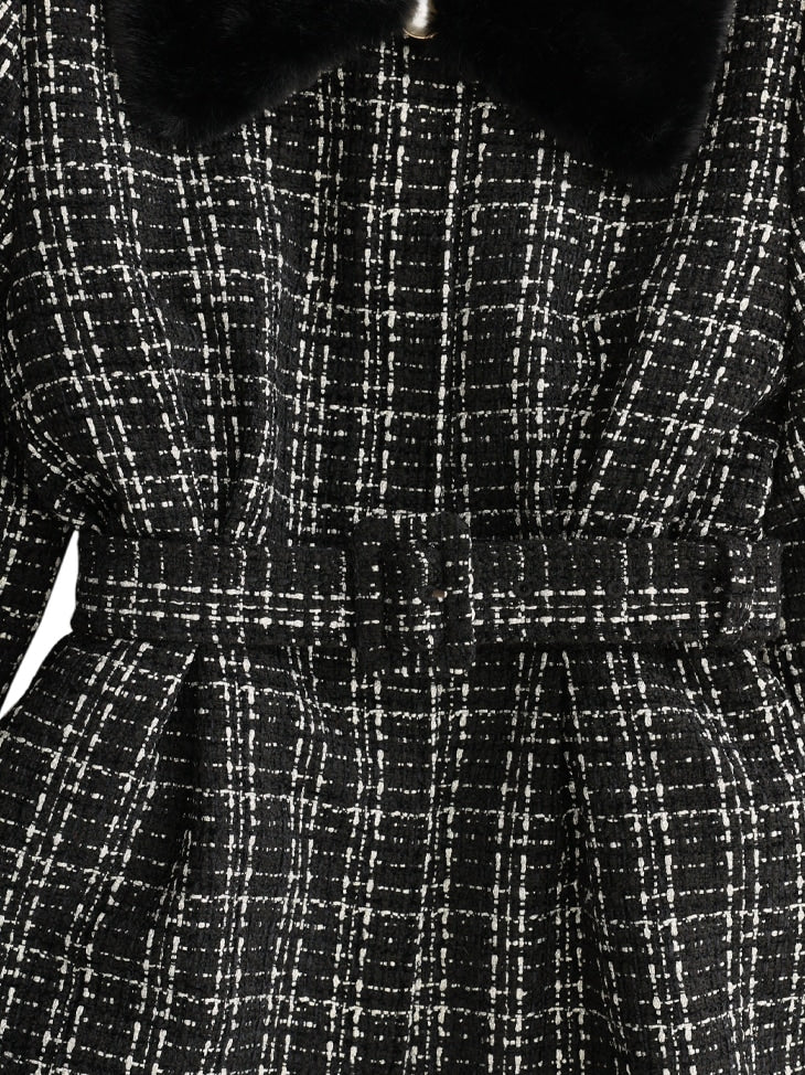 【SALE】Lame tweed fur coat (eme10508)