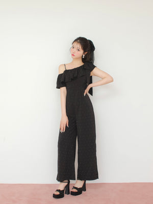 One shoulder ruffle all in one (eme10443)