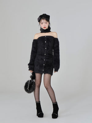 2way fake fur round bag(eme10472)
