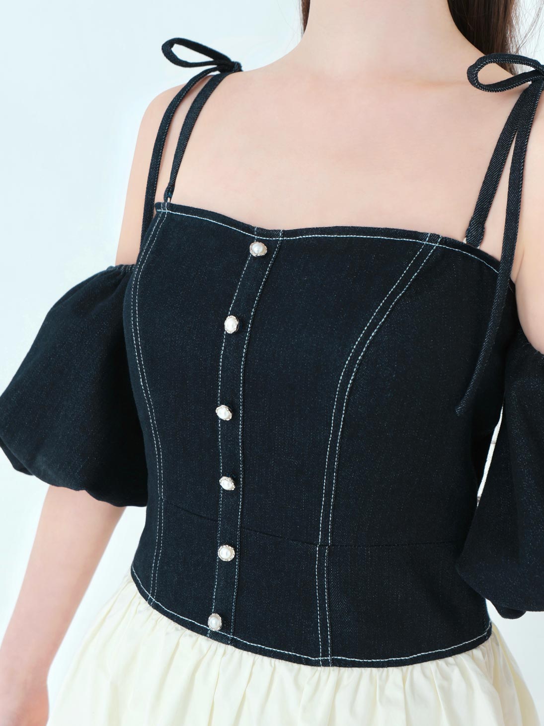 denim docking tiered one piece(eme10389) – M me eme