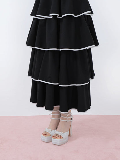 Sweat tiered long onepiece(eme10605)