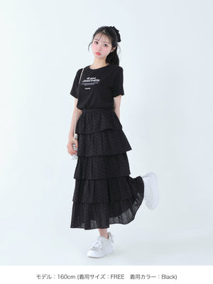 Ribbon sweet logo t-shirt(eme10709)