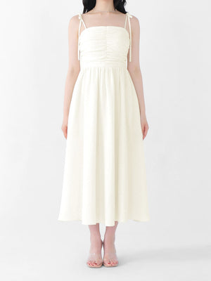 Puff sleeves studded long onepiece(eme10487)