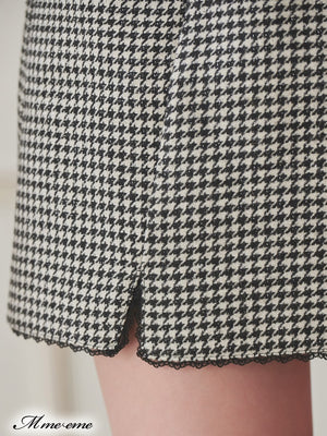 【SALE】Hhigh waist chidori skirt (eme10256)