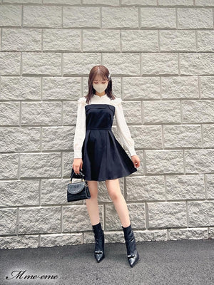 【SALE】Dot tulle short boots (eme10281)