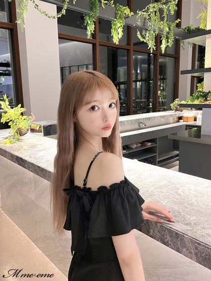 【SALE】Ruffle ribbon combineson (eme10407)