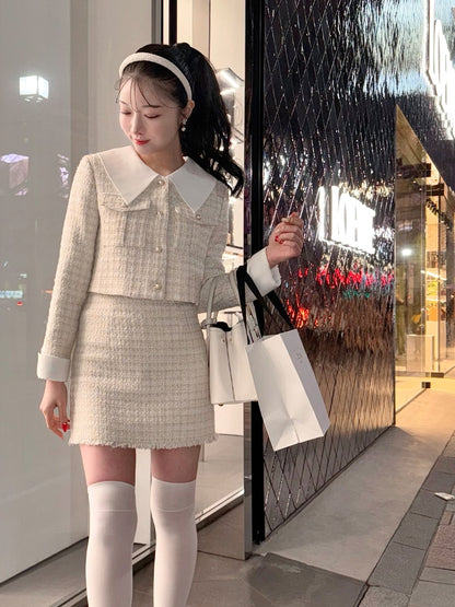 【SALE】Sweet spring tweed jacket (eme10337)