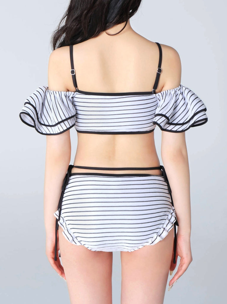 Ribbon frill border swimwear(eme10473)