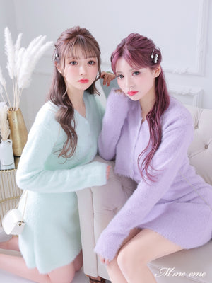 【SALE】Sequin shaggy knit cardigan(eme10213)