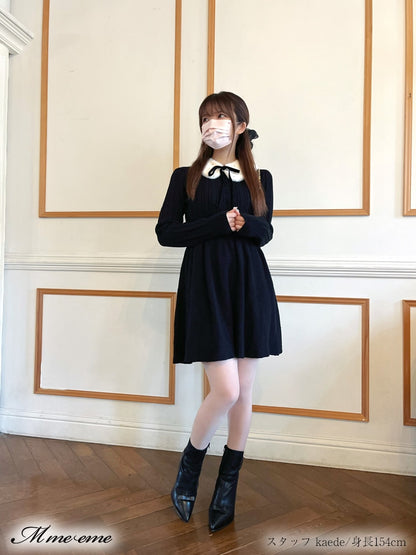 【SALE】Bijou pet flare knit dress (eme10254)