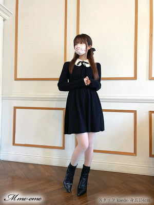 【SALE】Bijou pet flare knit dress (eme10254)